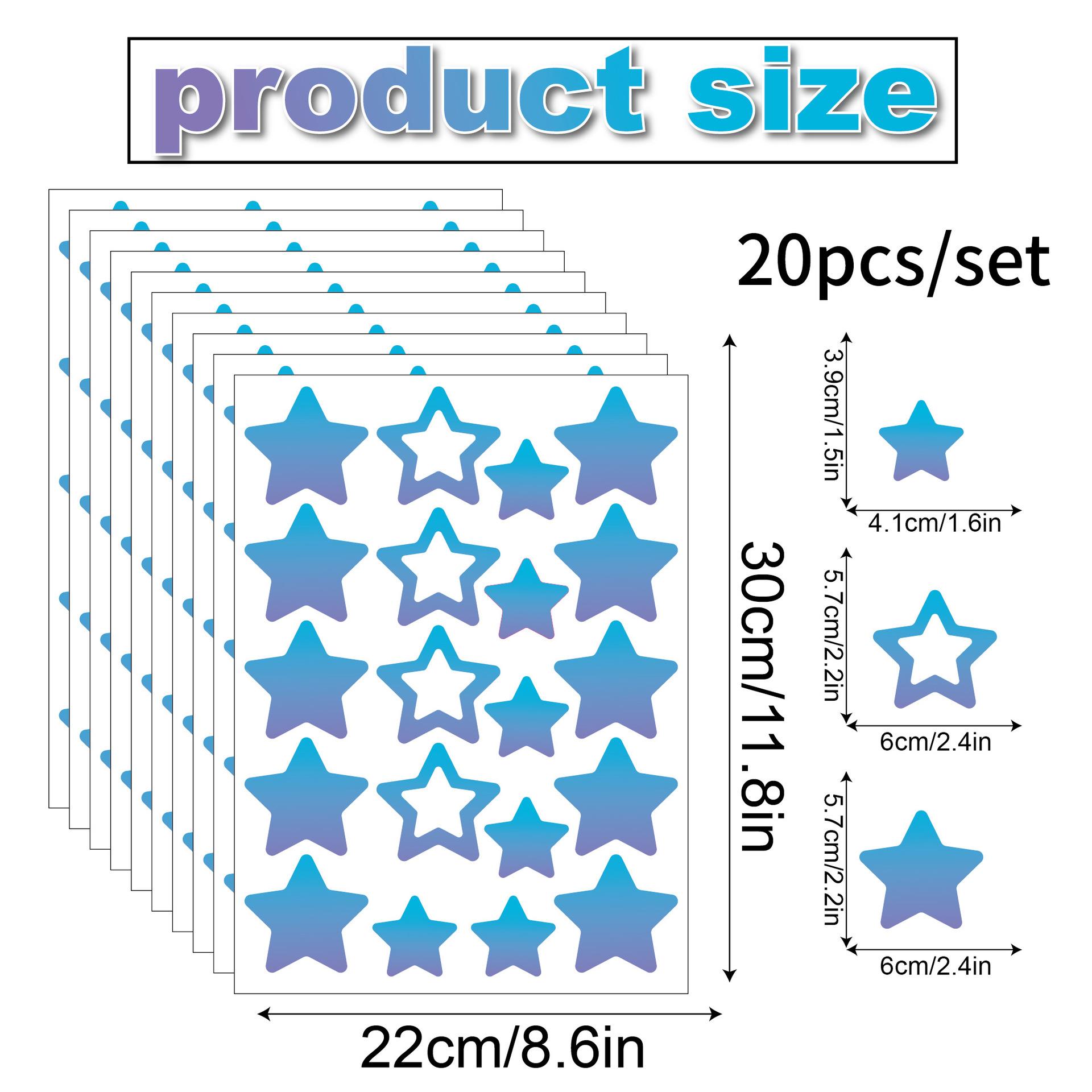 

Красочные наклейки на стену в виде звезд Красочное украшение дома Детский сад Детская комната Стена ПВХ Водонепроницаемые Самоклеящиеся Наклейки на стену