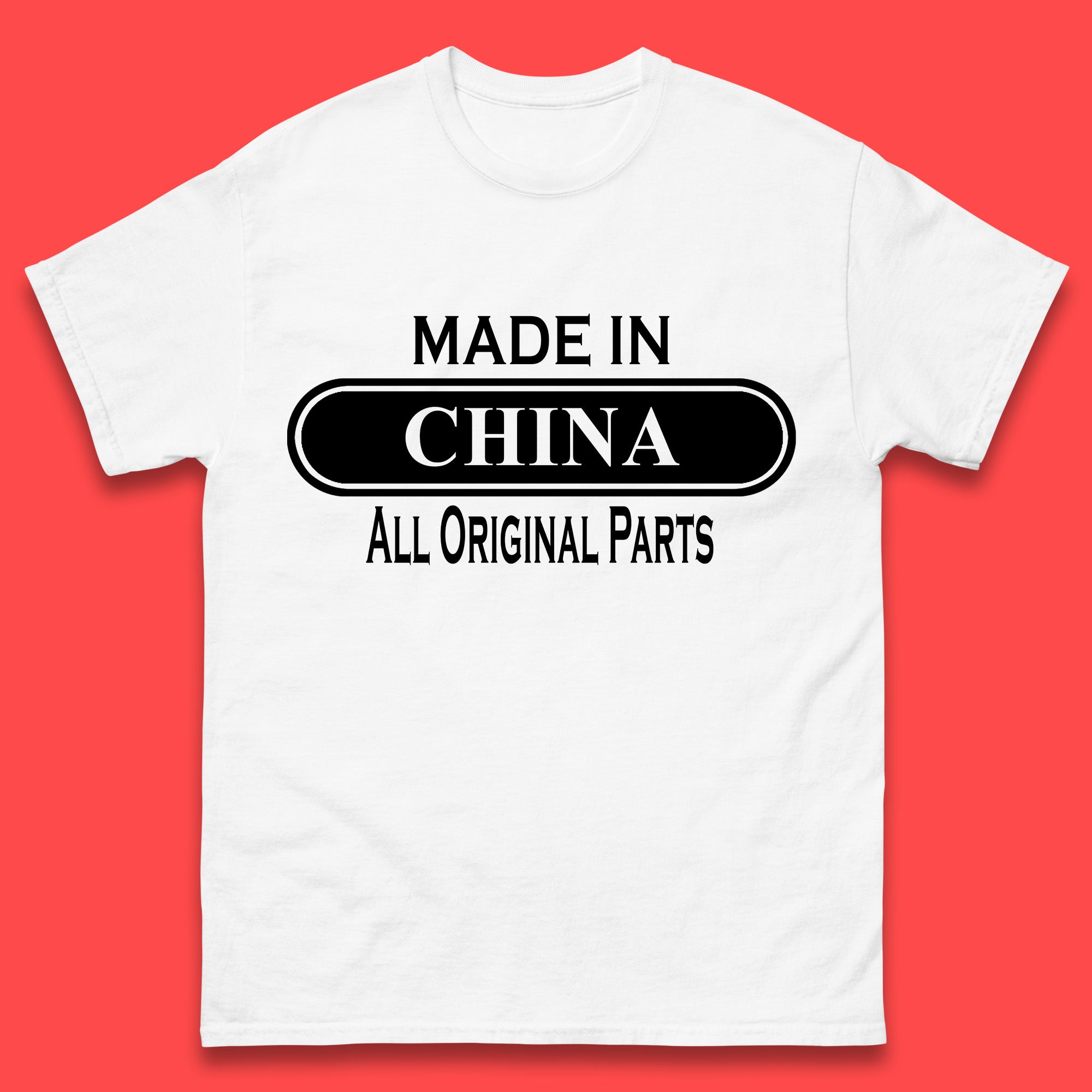 Made In China All Original Parts Vintage Retro Birthday Chinatown City of Westminster, London Gift Mens Tee Top XL