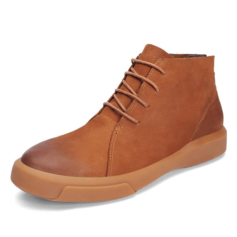 

TUINANLE Чоловічі Чоботи Зима Осінь Класичне Чоловіче Взуття Мода Зручні Весняні Шкіряні Чоботи до Щиколотки 47 хакі