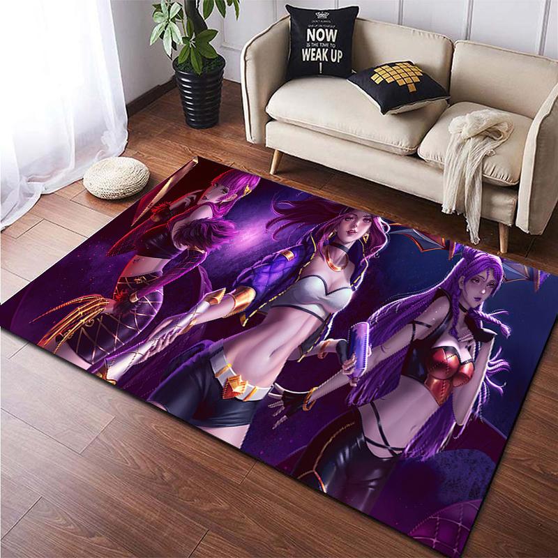 LOL KDA HD Printed Area Large Rug ,Carpet for Living Room Bedroom Sofa Decoration, Non-slip Floor Mats Dropshipping Alfombras
