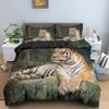 Tiger Duvet Cover Set King Size Wild Theme Bedding Set Animal Pattern Comforter Cover Animal Theme Sunset Polyester Quilt Cover