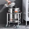 Stainless Steel Mobile Soup Pot and Rack