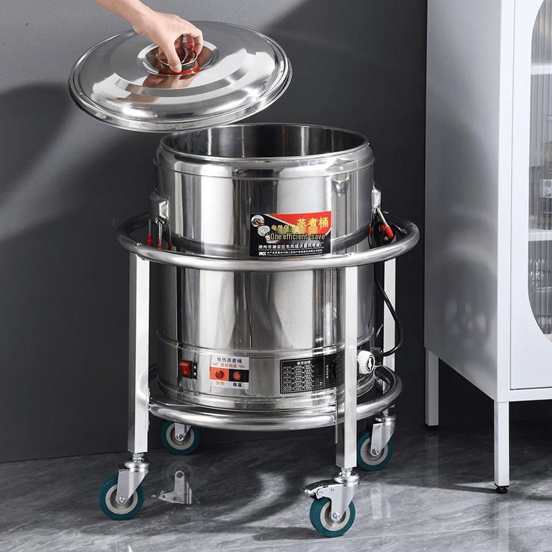 Stainless Steel Mobile Soup Pot and Rack