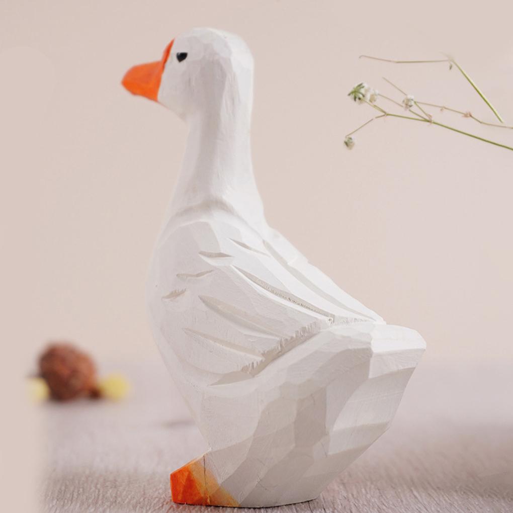 Wood Duck Toy Handmade DIY Desktop Decorations Exquisite Wear-resistant Portable Children Plaything Cute Animal Toys for Outdoor
