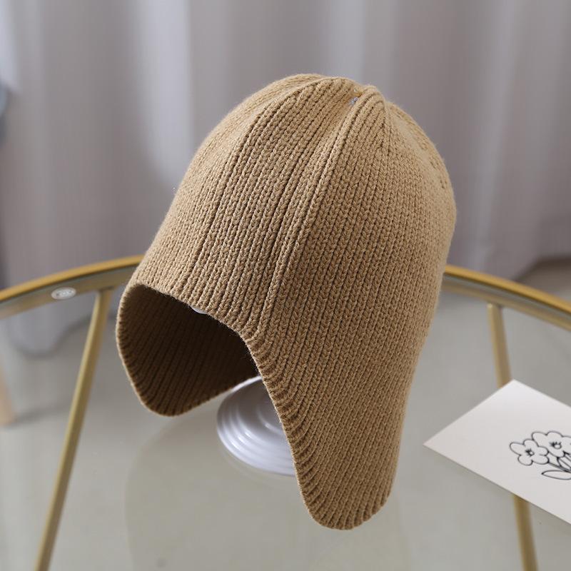 Autumn and Winter Children's Korean Solid Color Knitted Hat Baby Women Ins Versatile Thin Windproof Fashion Kid Hat Men