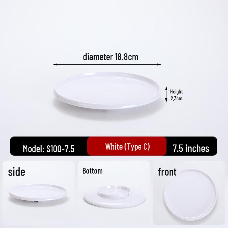 Commercial Melamine Round Serving Plates, 4-Pack