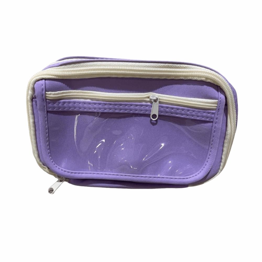

Pencil Pouch Stationery Pen Case Solid Color Pen Storage Bag Large Capacity Pencil Case Kids Gift фіолетовий