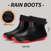 Men's & Women's Non-Slip Waterproof Short Rain Boots with Cotton Lining for Outdoor Use