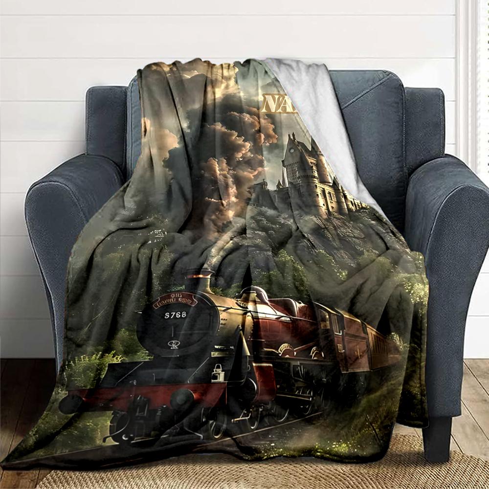 Custom Name "Hogwarts Castle Trilogy" Blanket for Couch & Bed, Plush Cozy Fuzzy Blanket Super Soft & Warm Blankets for Fall and Winter. 090891