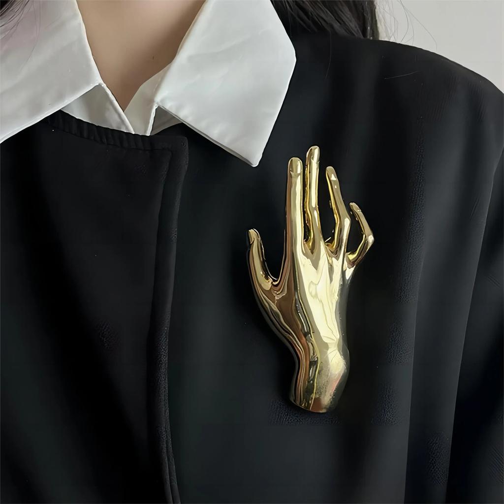 New Glossy Hand Pins for Women Unisex Glossy Character Brooches Event Party Backpack Decoration Clothes Accessories