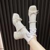 Beige Retro Lichtmaul Mary Jane Einzelne Schuhe Damen Sommer 2025 Neu Vielseitiger Rock Dicker Absatz Coole Einzelne Schuhe