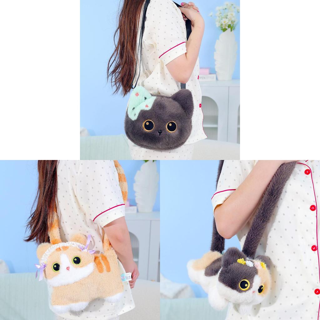 Multi Love Plush Cat Doll Backpack With Large Capacity For Kids And Students