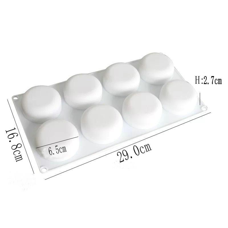 1 Pieza 8 con molde para tarta redonda plana invertida Molde para hornear DIY Molde de silicona para mousse francesa Molde de chocolate