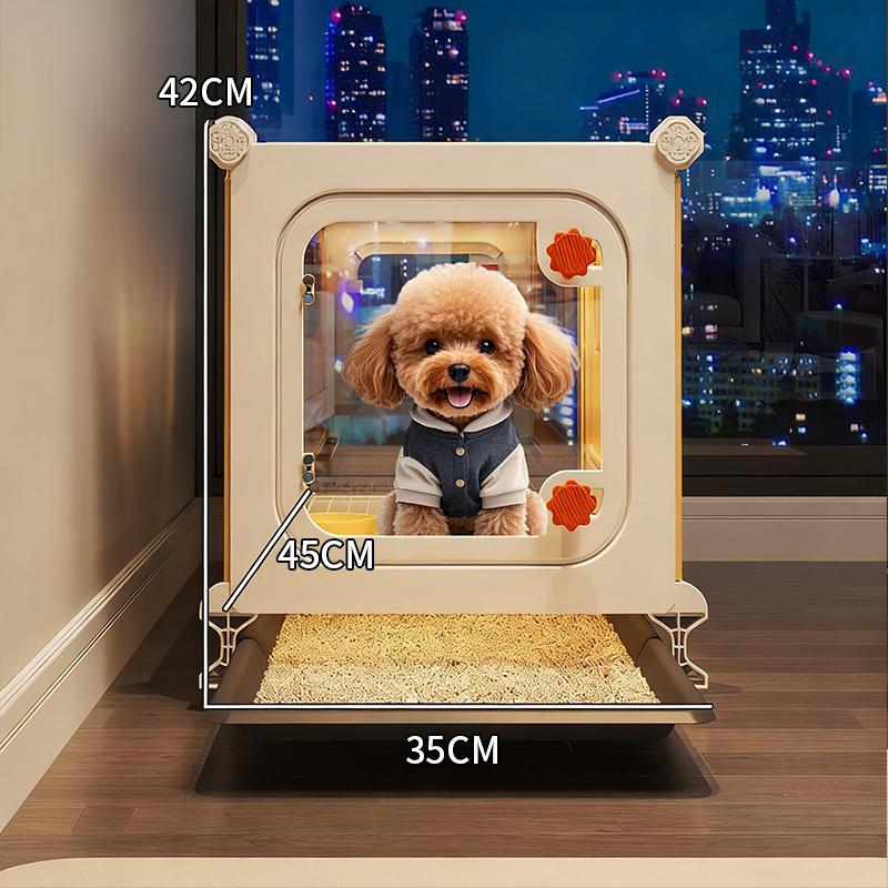 

One Room Suite Dog Cage Luxury Pet Villa with Toilet Separate Area Teddy Dog House Premium Pet Residence System Indoor Kennel Upgraded Version