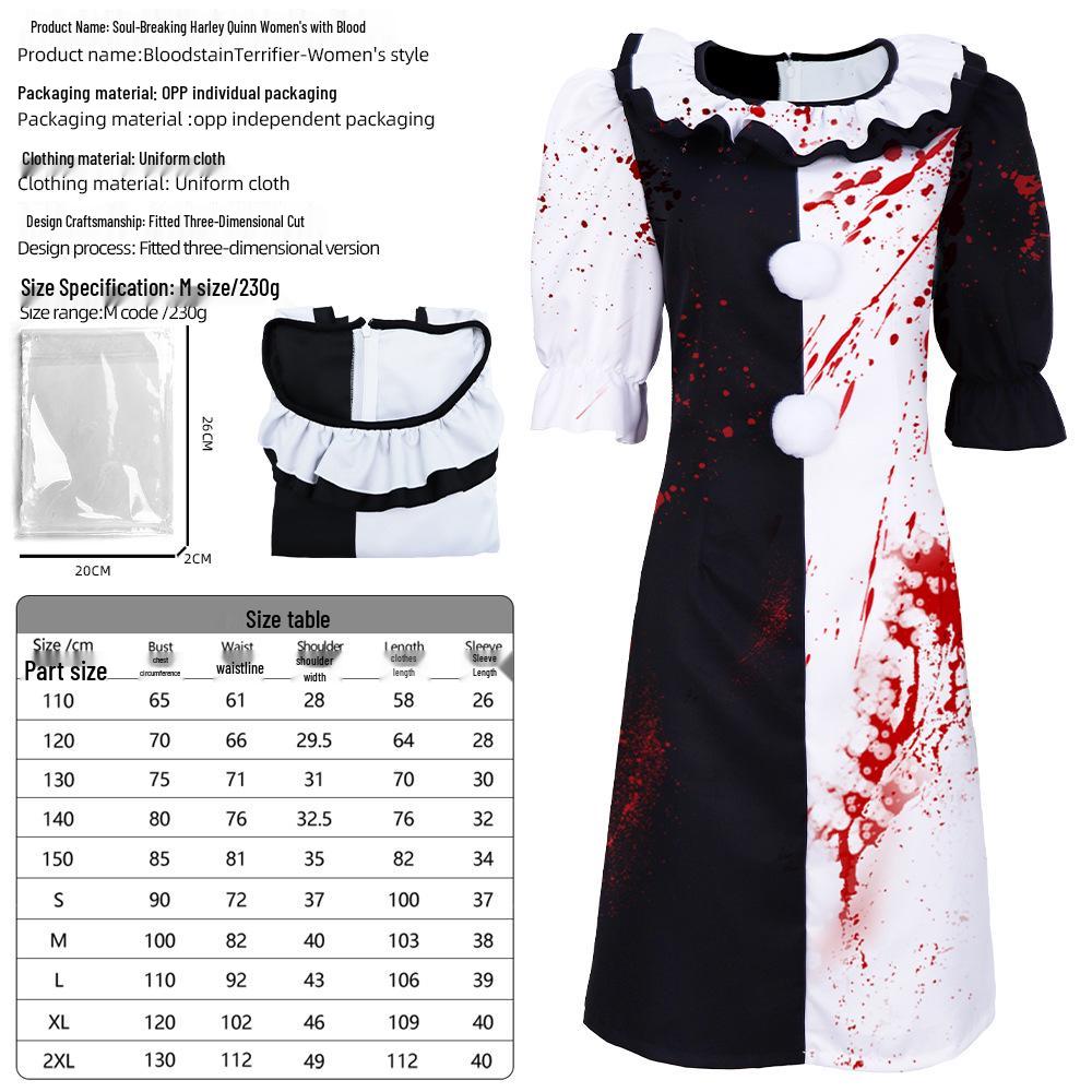 Soul-Shattering Clown Bloody Halloween Costume for Horror Role-Playing and Pranks