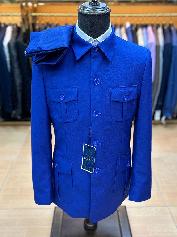 Men's Slim Fit Casual Zhongshan Two-Piece Suit