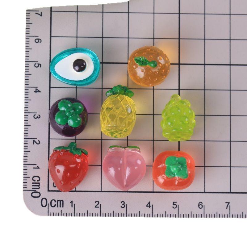 3D Transparent Fruit Resin Jewelry: Peach, Avocado & Strawberry Hair Tie Accessories for Kids