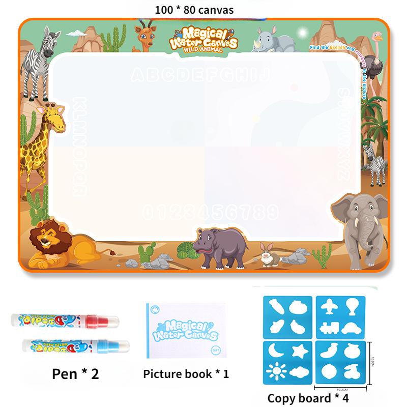 Magical Water Canvas Children's Learning Blanket Water Writing Cloth Repeated Graffiti Water Painting Blanket Large Watercolor Graffiti Pad