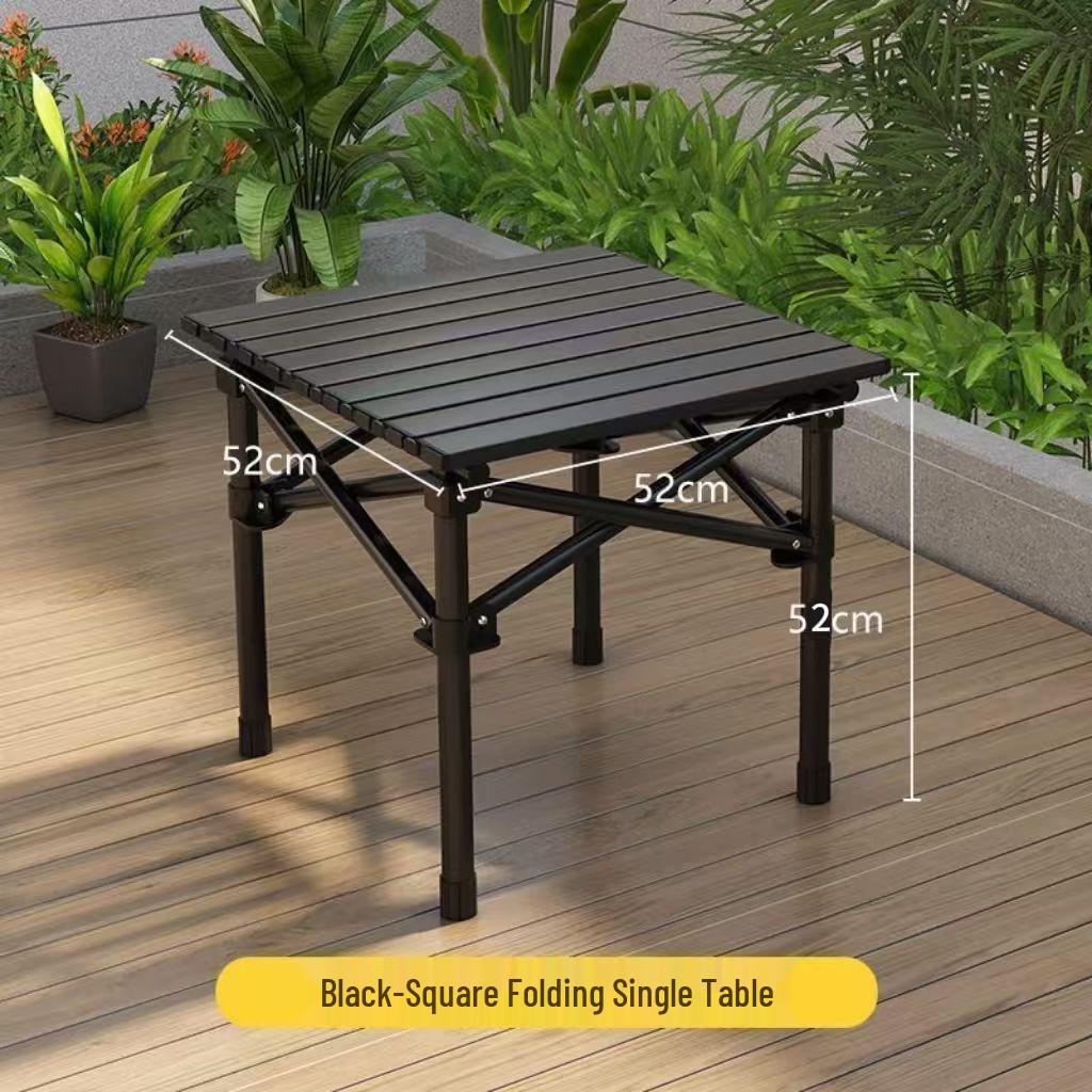 Portable Outdoor Folding Table & Moon Chair Set - Complete Camping & BBQ Gear