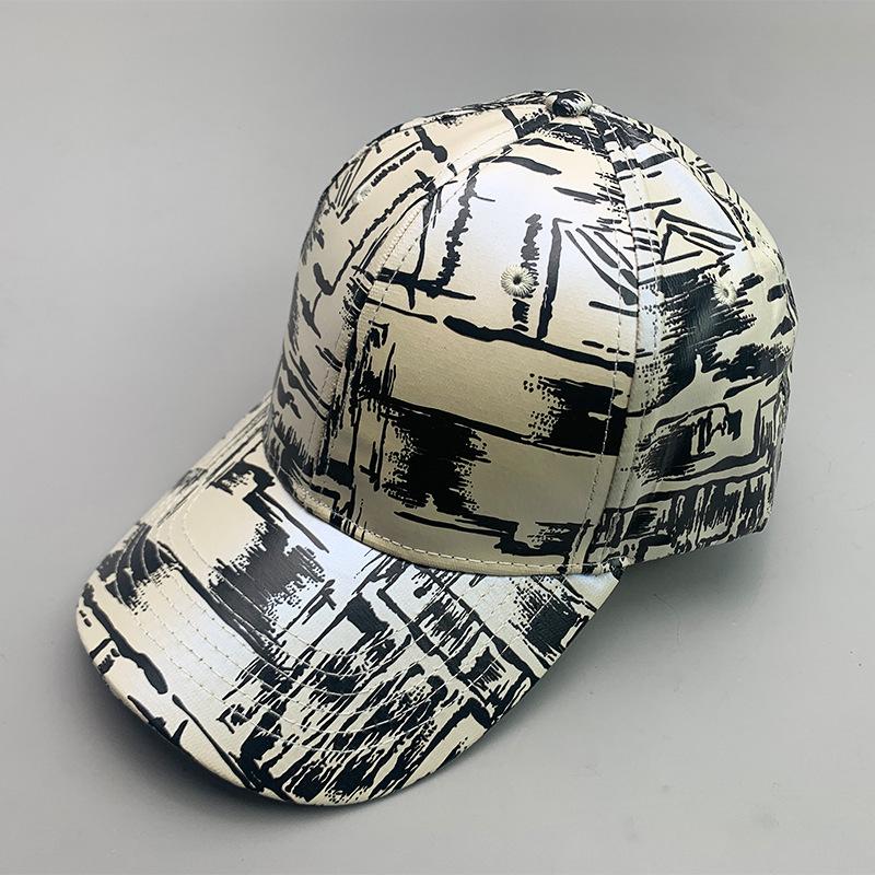 Plain Leather Kpop Alphabet Fashion Men'S And Women'S Baseball Caps Cotton Versatile Reflective Hip Hop Sports Sun Hat Batch
