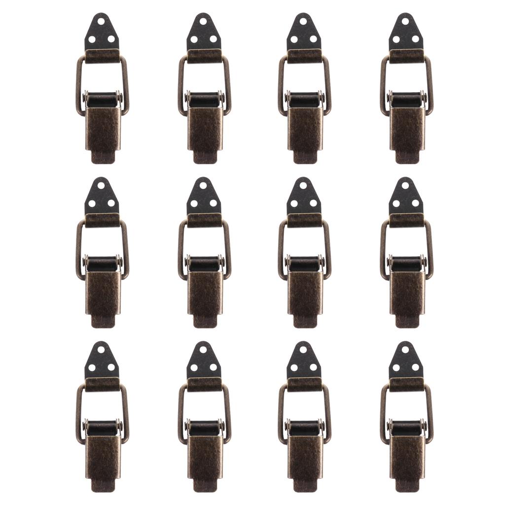 12 Stück Retro Grün Bronze Kippverschluss Eisen Federbelastet Riegelverschluss für Aufbewahrungsbox Kofferverschluss Kippverschluss