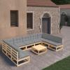 Day and Night - Day and Night Garden Furniture Set 10 Pieces and Cushions Solid Pine Wood