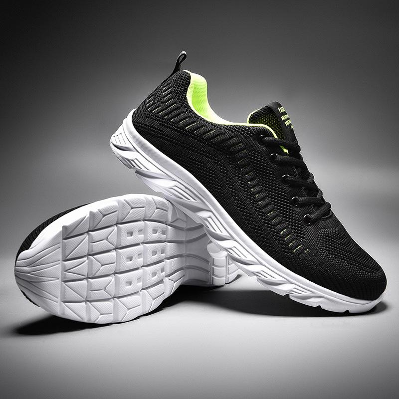 Jinjiang Men's Flyknit Shoes - Breathable, High Quality, Casual Sports for Spring & Autumn (Size 46)