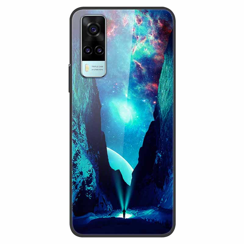 Luxury Cover Case for vivo Y53S 4G Tempered Glass Cover for Vivo Y31 VivoY31 2021 Y51 2020 Phone Case for Vivo V2036 Y53S Coque