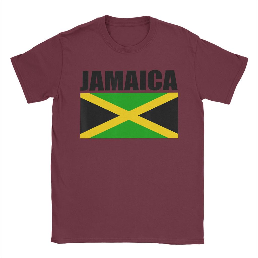 Mens TShirt Jamaican Flag Love Jamaica Novelty Pure Cotton Tee Shirt Short Sleeve  T Shirt Crewneck Tops 4XL 5XL 6XL