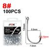 FTK Tube-Set Iseama Hooks 100pcs Boxed Saltwater Fishing With Barbs Long Cast Trolling