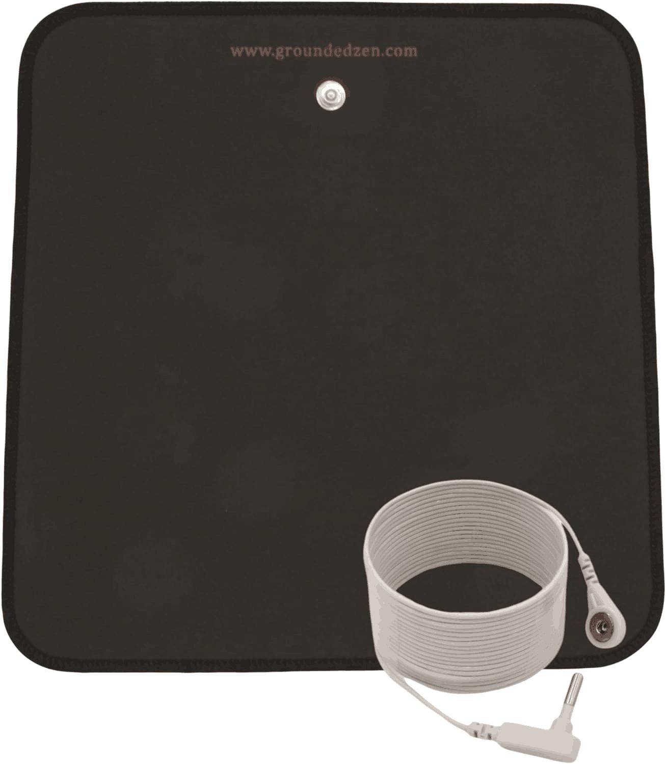 

Grounding Mouse Pad Mat, Conductive Vegan Leather 15 feet Connection Cord . Earth Connected Wellness Balance