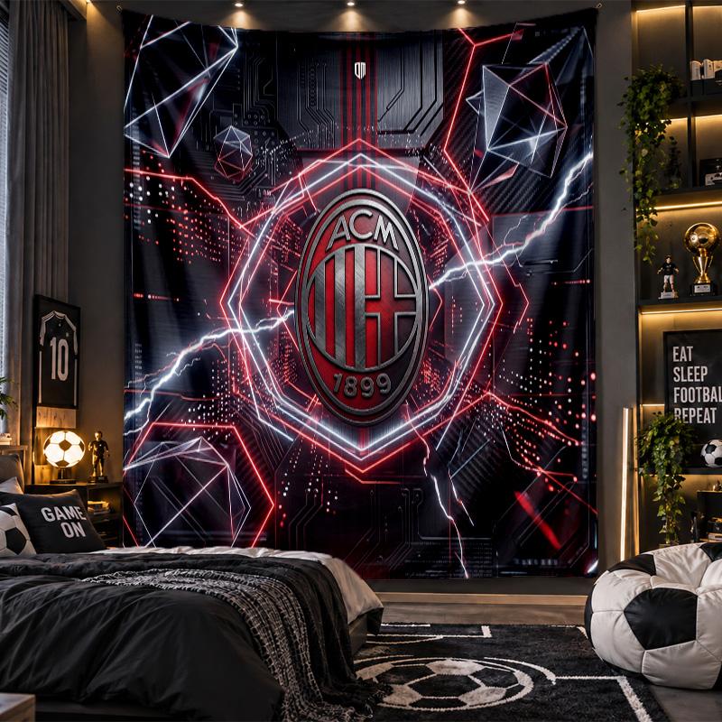 Wall Hanging Tapestry AC Milan Print Cloth for Living Room Bedroom Home Decor