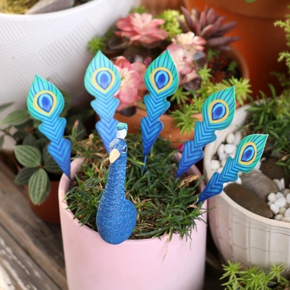 Splicing Design Garden Peacock Stakes Detachable Resin Peacock Figurine Backyard