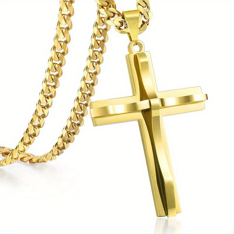 

1pc Men s Hip Hop Style Crafts Black Cross Accessories Hip Hop Trendy Men s Pendant Cross Necklace