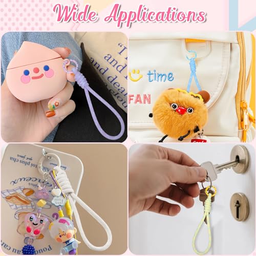 10-color braided rope key lanyard set including wristband which can hang keys mobile phones card bags etc. has both storage and decoration fun