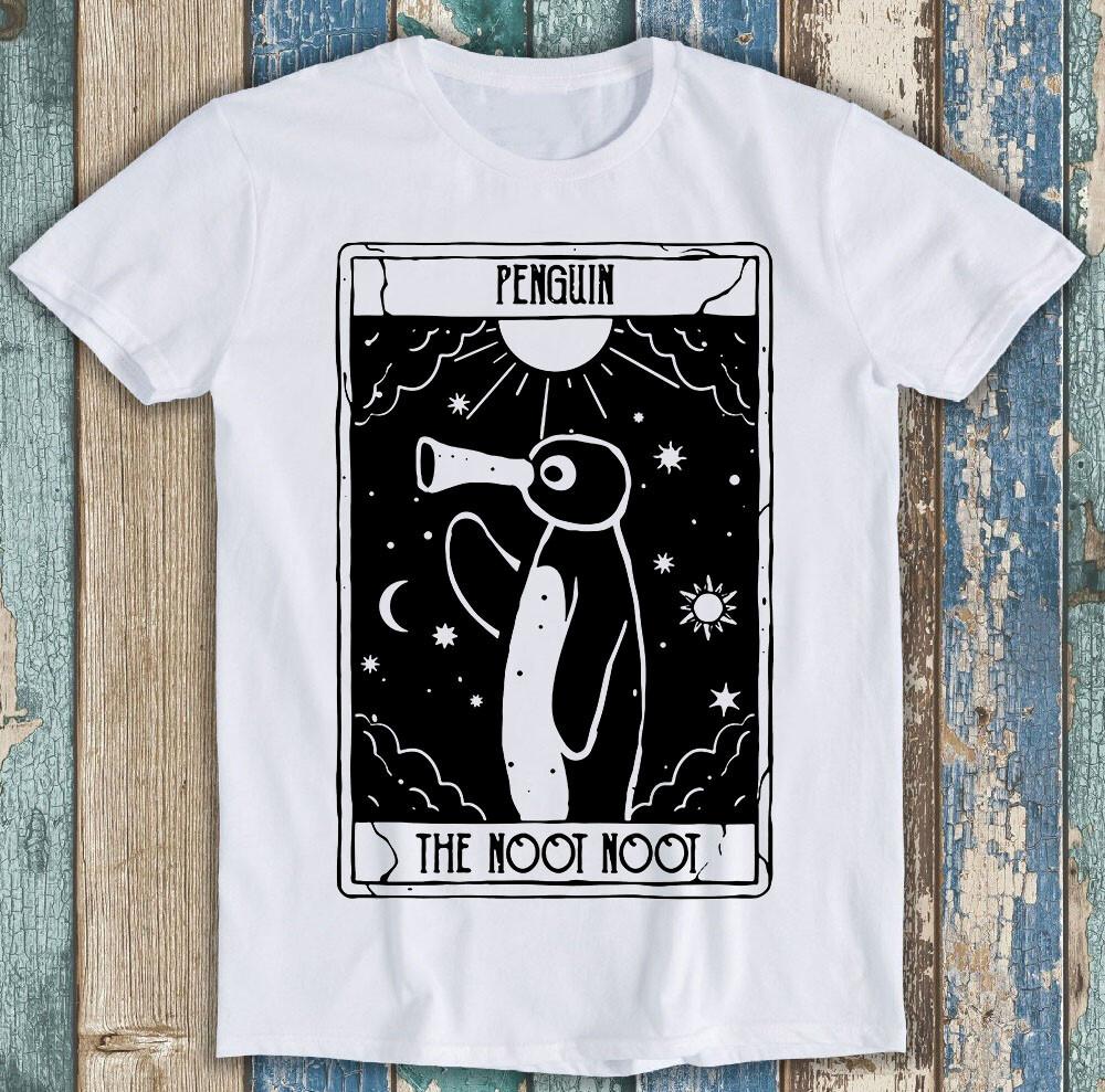 Noot Noot Tarot Card Penguin Rainbow Pingu Funny Meme Gift Tee T Shirt M1172