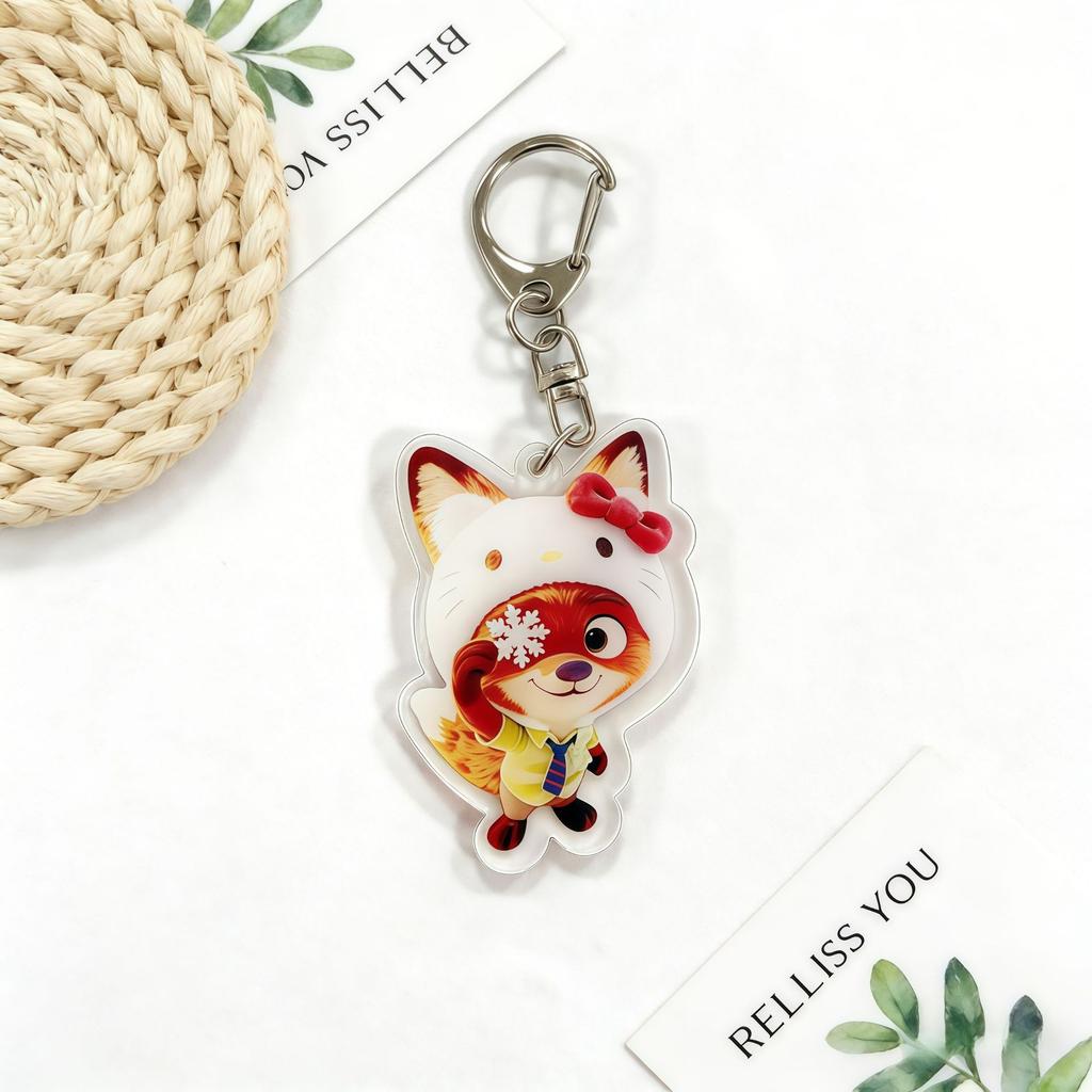 Zootopia Madness Judith Nick Acrylic Keychain Couple Backpack Cute Cartoon Gift Y2k Fashion Toys Anime Cartoon Frind