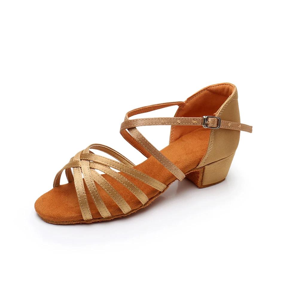 Newest Girl Latin Dance Shoes Children Ballroom Tango Cha-Cha Dance Soft Sole Salsa Practice Shoes