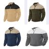 Outdoor Fashion Hoodie With Colorblock Design And Stand Collar For Men
