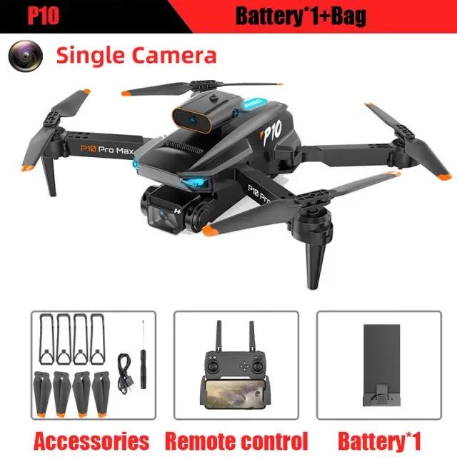 Nuovo P10 Drone ESC HD Camera WiFi FPV Doppio pieghevole Telecomando Quadcopter Altezza Keeper Ostacolo Evitamento Aereo Giocattolo Regalo