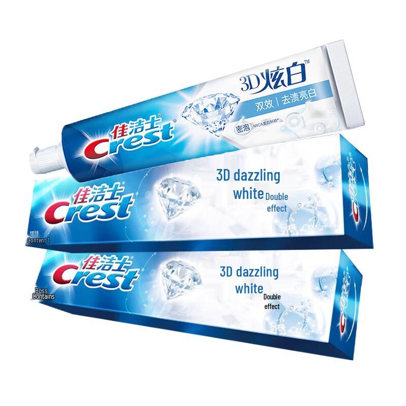 Crest 3D White Dual Action Whitening Toothpaste 120g x 2 Pack