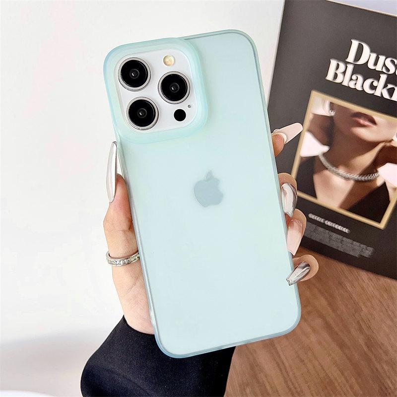 Jednoduchý cukríkovo farebný mäkký silikónový matný kryt pre iPhone 15 Pro Max 14 Plus 13 12 11 Pro XR XS Kryt s komplexnou ochranou proti pádu