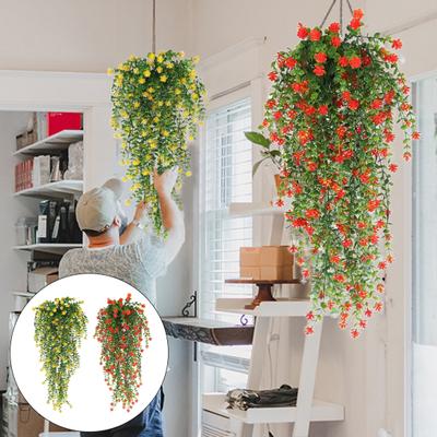 Gemaakt van hoge kwaliteit kunstzijde en plastic, stelen gemaakt van plastic ijzerdraad, UV-bestendig en vervaagt niet. Deze kunstbloemen hebben geen zonlicht nodig