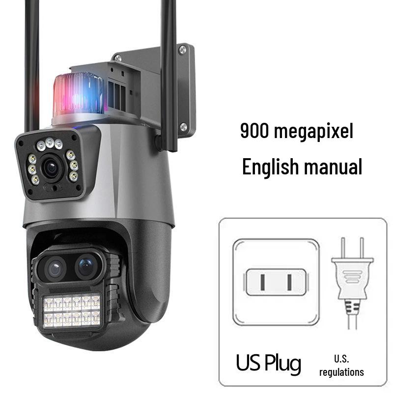 Cameră de supraveghere IP wireless Icsee de exterior Ultra HD cu zoom și lentilă triplă