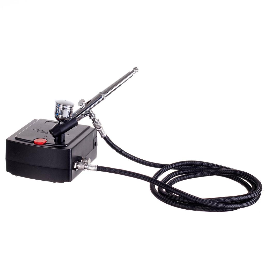 Kompresor Do Aerografu Zestaw Aerograf 0,3Mm Wąż Auto Stop Cichy