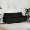 Vidaxl 3-Seater Sofa, Black, 180 Cm, Upholstered In Fabric