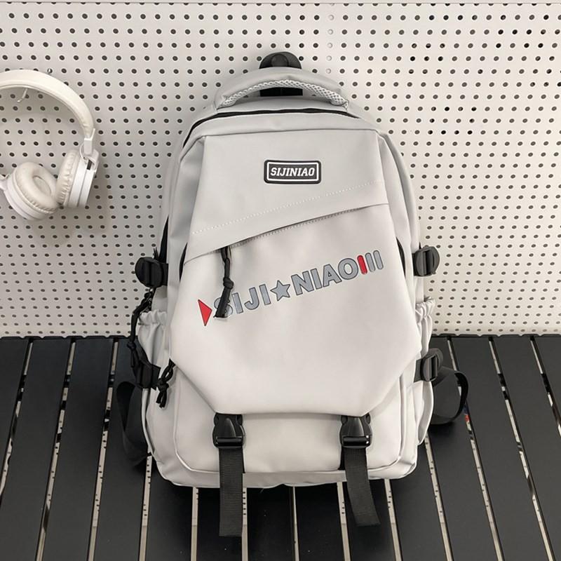 Unisex Oxford Letter Bookbag With Antiburden Features For High School Students