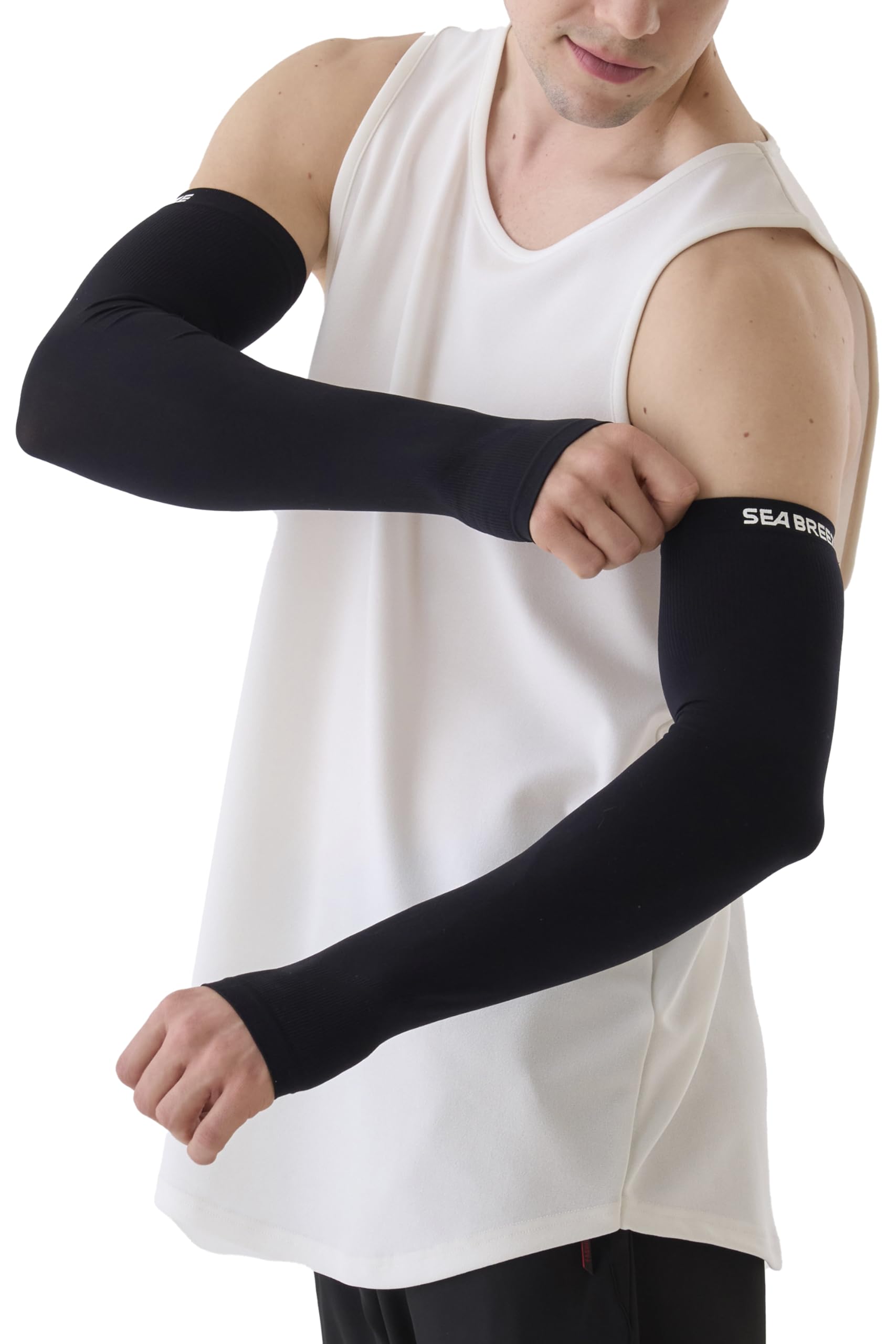 

Нарукавники UV для пальцев 1 шт. [Морской бриз] Мужские чехлы, Защита, Прорези, Спорт, На открытом воздухе, Черный, чёрный