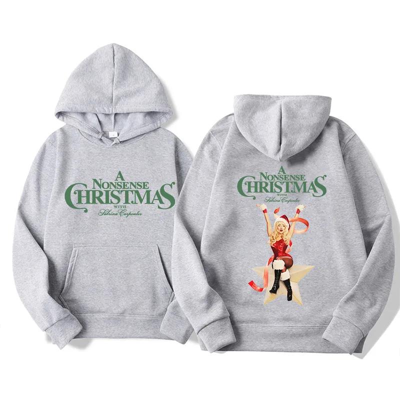 Рождество с Сабриной Карпентер толстовка с капюшоном зимняя модная свитшот с рисунком хип-хоп унисекс уличный стиль топы XS 2717₽