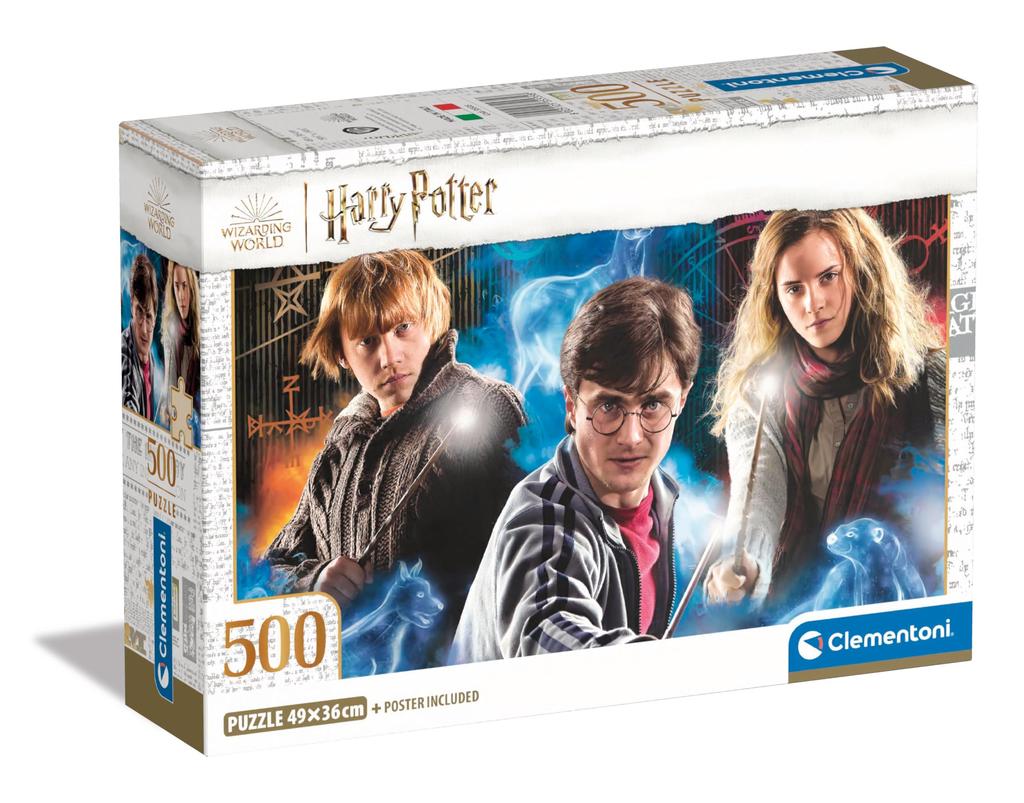 Clementoni 35535 Harry Potter Jigsaw Puzzle, 500 Pieces, with Poster, for Adults Ages 14-99, Hogwarts Design, Made In Italy, Multicolor